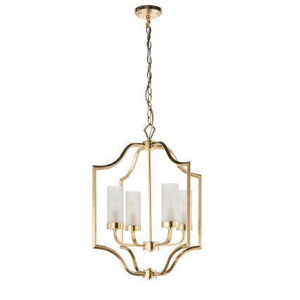 Endon 81914 - Lampadario a catena EDREA 4xE14/6W/230V ottone