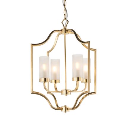 Endon 81914 - Lampadario a catena EDREA 4xE14/6W/230V ottone