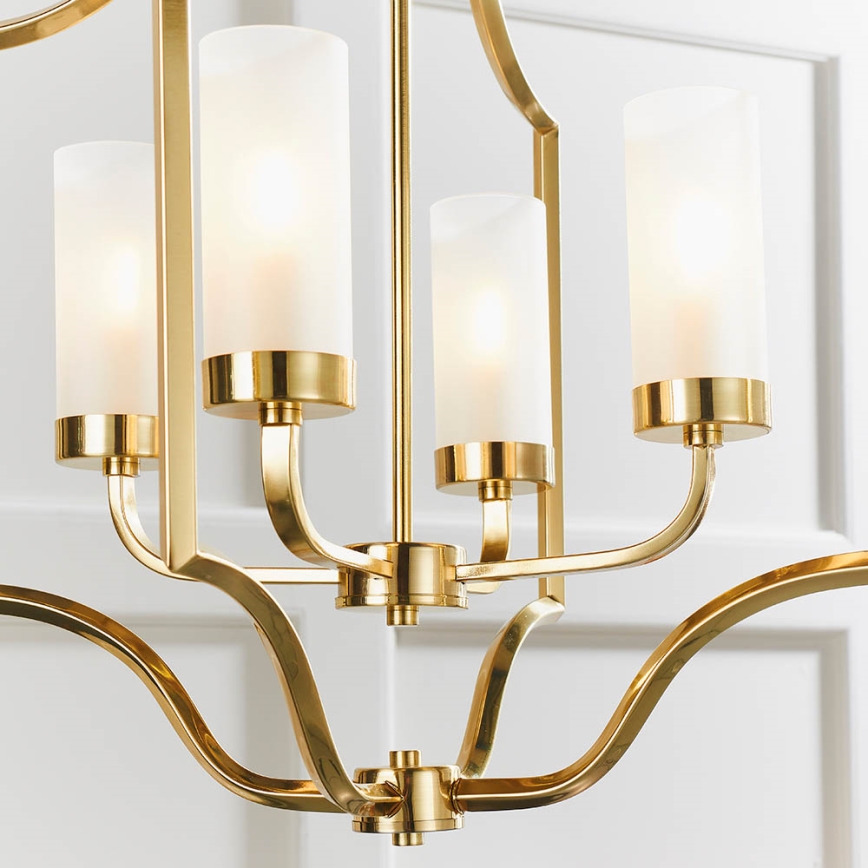 Endon 81914 - Lampadario a catena EDREA 4xE14/6W/230V ottone