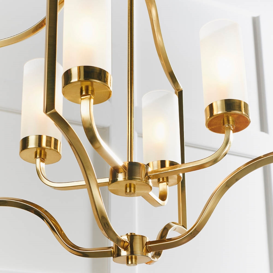 Endon 81914 - Lampadario a catena EDREA 4xE14/6W/230V ottone