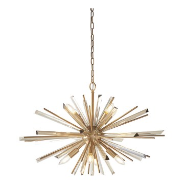 Endon 81935 - Lampadario a catena 8xE14/40W/230V, finitura dorata