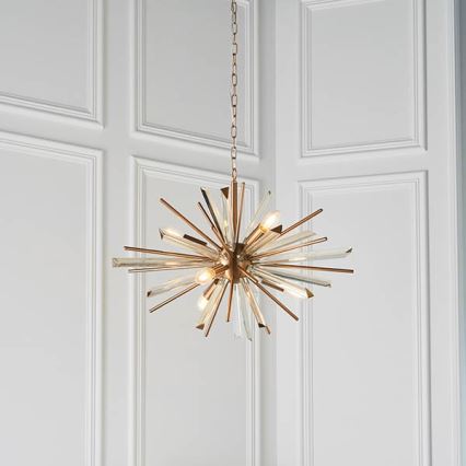 Endon 81936 - Lampadario a catena 6xE14/40W/230V dorato