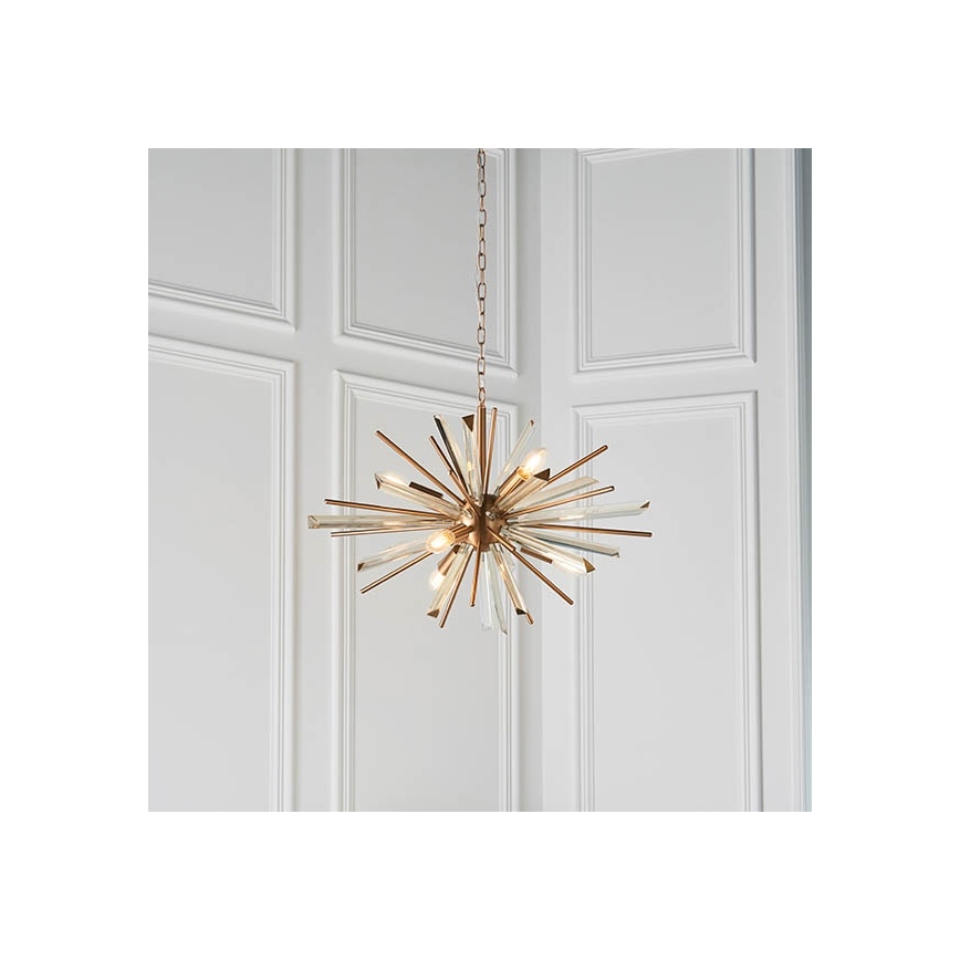 Endon 81936 - Lampadario a catena 6xE14/40W/230V dorato