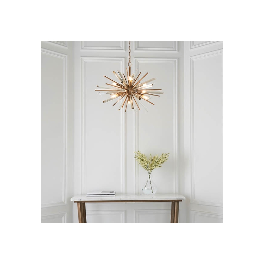 Endon 81936 - Lampadario a catena 6xE14/40W/230V dorato