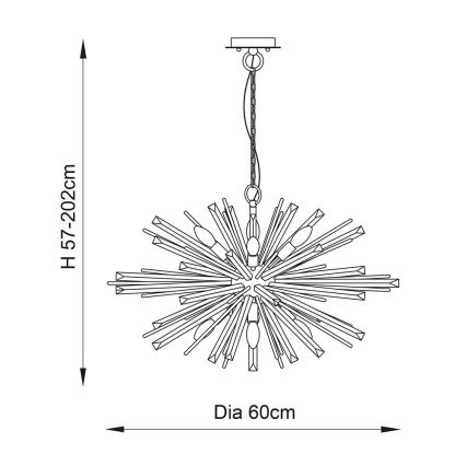 Endon 81936 - Lampadario a catena 6xE14/40W/230V dorato