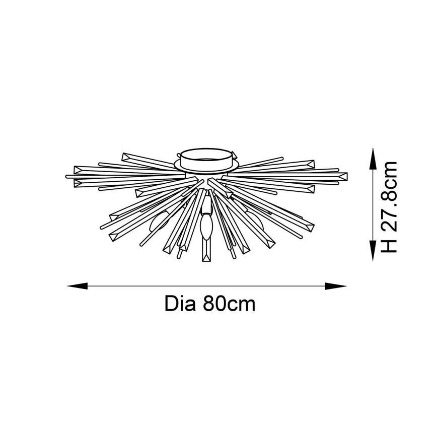 Endon 81937 - Plafoniera 4xE14/40W/230V Ø 80 cm, finitura oro