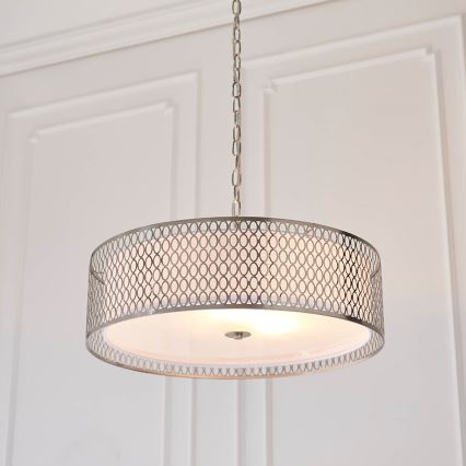 Endon 81969 - Lampadario a sospensione con catena CORDERO 3xE27/10W/230V cromo opaco