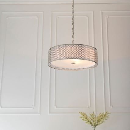 Endon 81969 - Lampadario a sospensione con catena CORDERO 3xE27/10W/230V cromo opaco