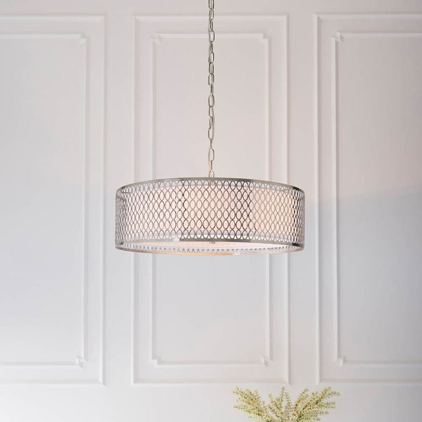 Endon 81969 - Lampadario a sospensione con catena CORDERO 3xE27/10W/230V cromo opaco