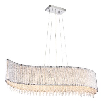 Endon 81979 - Lampadario in cristallo GALINA a sospensione con cavo 8xG9/25W/230V, cromo lucido