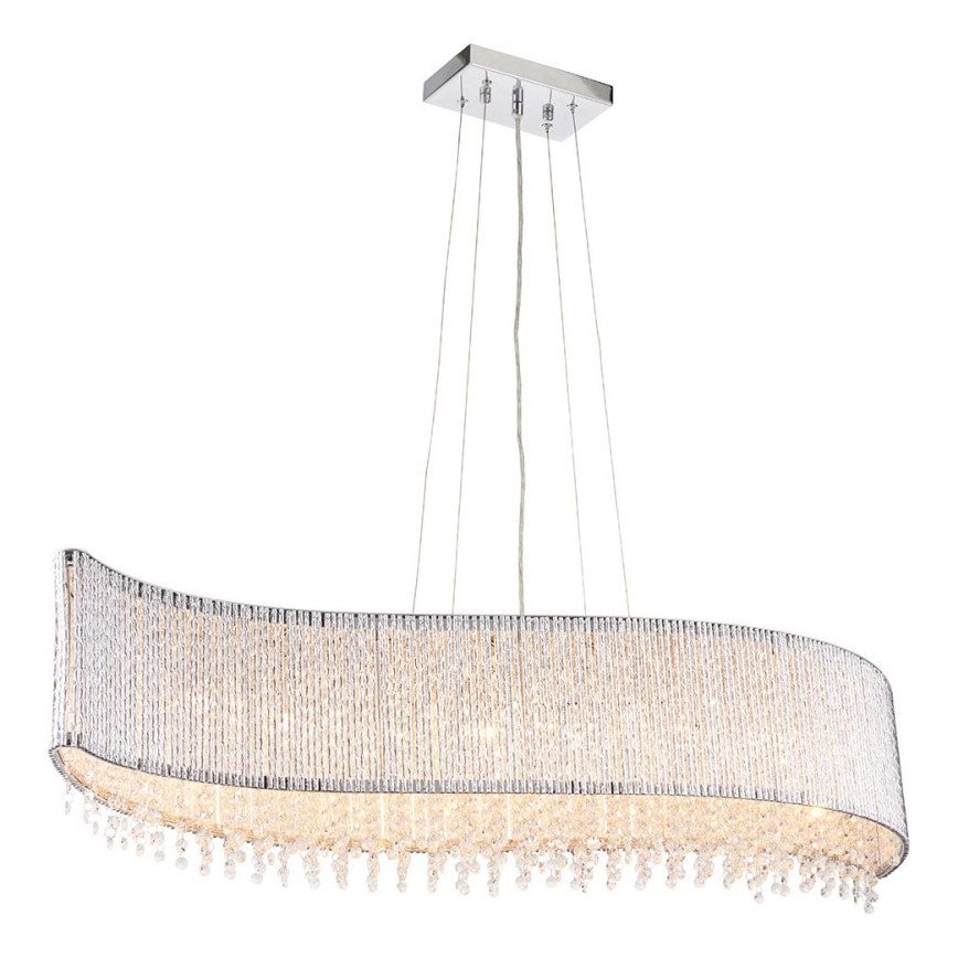 Endon 81979 - Lampadario in cristallo GALINA a sospensione con cavo 8xG9/25W/230V, cromo lucido