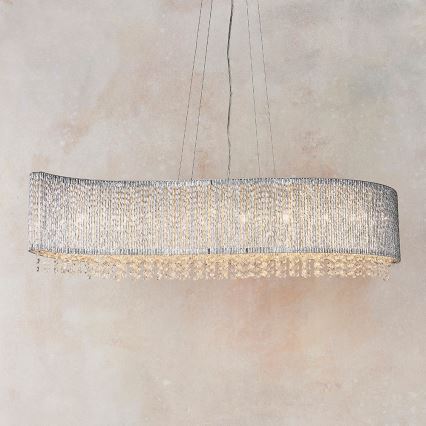 Endon 81979 - Lampadario in cristallo GALINA a sospensione con cavo 8xG9/25W/230V, cromo lucido