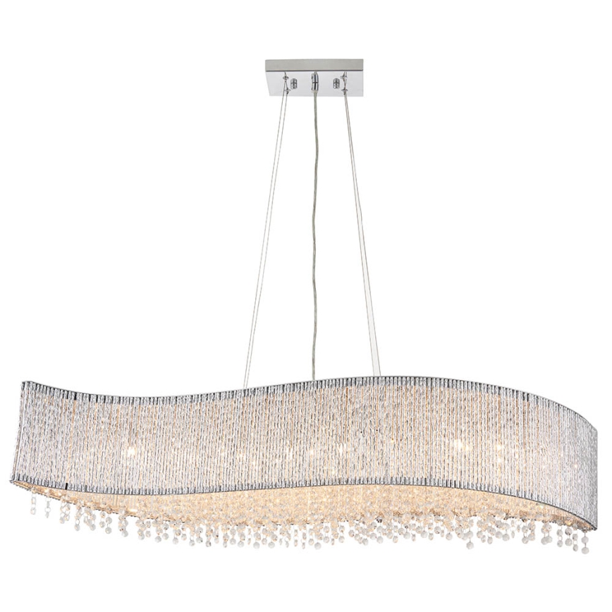 Endon 81979 - Lampadario in cristallo GALINA a sospensione con cavo 8xG9/25W/230V, cromo lucido