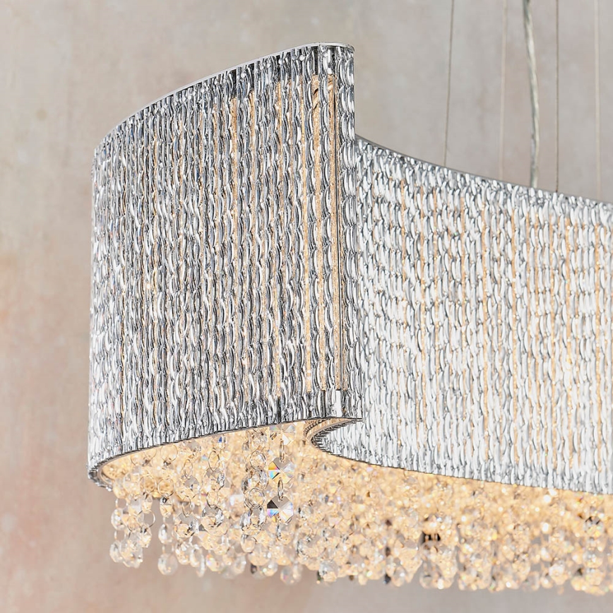 Endon 81979 - Lampadario in cristallo GALINA a sospensione con cavo 8xG9/25W/230V, cromo lucido