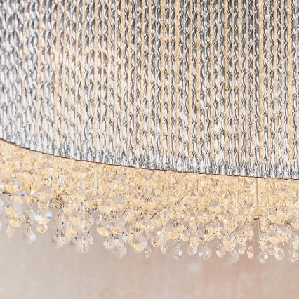 Endon 81979 - Lampadario in cristallo GALINA a sospensione con cavo 8xG9/25W/230V, cromo lucido