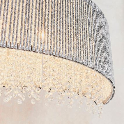 Endon 81979 - Lampadario in cristallo GALINA a sospensione con cavo 8xG9/25W/230V, cromo lucido