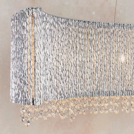 Endon 81979 - Lampadario in cristallo GALINA a sospensione con cavo 8xG9/25W/230V, cromo lucido