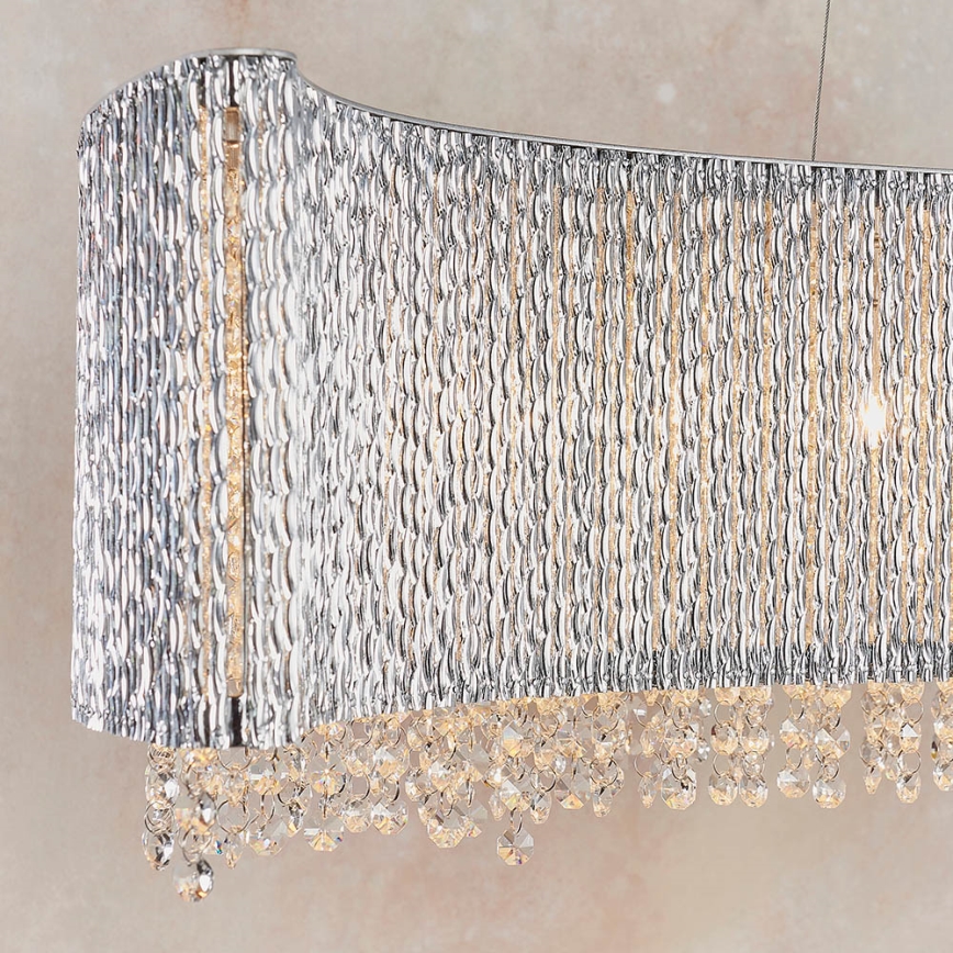 Endon 81979 - Lampadario in cristallo GALINA a sospensione con cavo 8xG9/25W/230V, cromo lucido