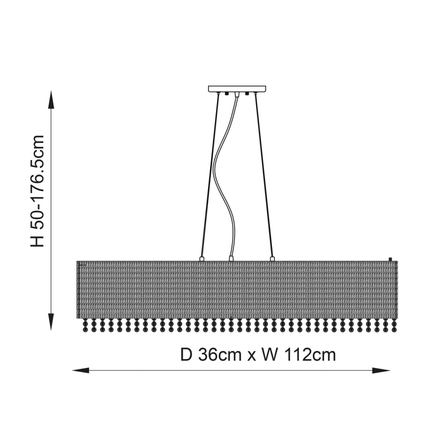 Endon 81979 - Lampadario in cristallo GALINA a sospensione con cavo 8xG9/25W/230V, cromo lucido