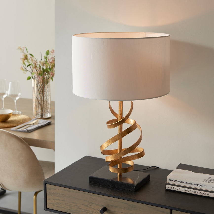 Endon 82071 - Lampada da tavolo 1xE27/10W/230V bianco/ottone/nero
