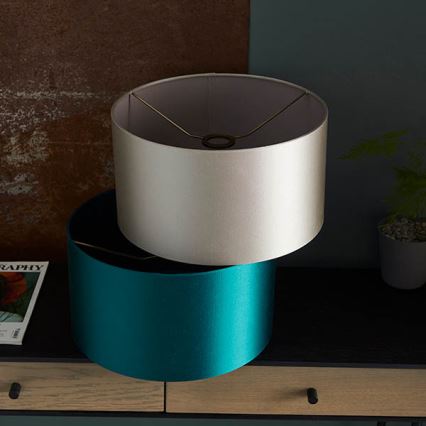 Endon 90024 - Paralume di ricambio per lampada da tavolo E27, diametro 38 cm, grigio