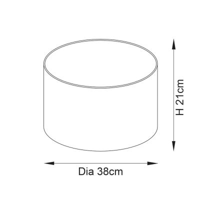 Endon 90024 - Paralume di ricambio per lampada da tavolo E27, diametro 38 cm, grigio