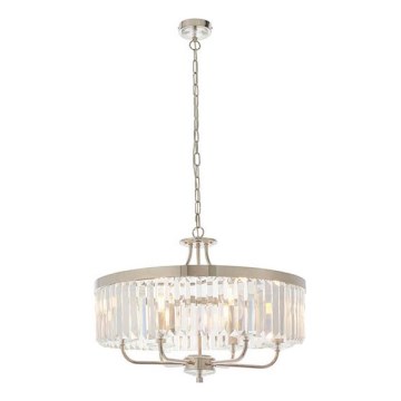 Endon 90263 - Lampadario a sospensione con catena CHESTERFIELD 6xE14/6W/230V Ø 55 cm cromo lucido