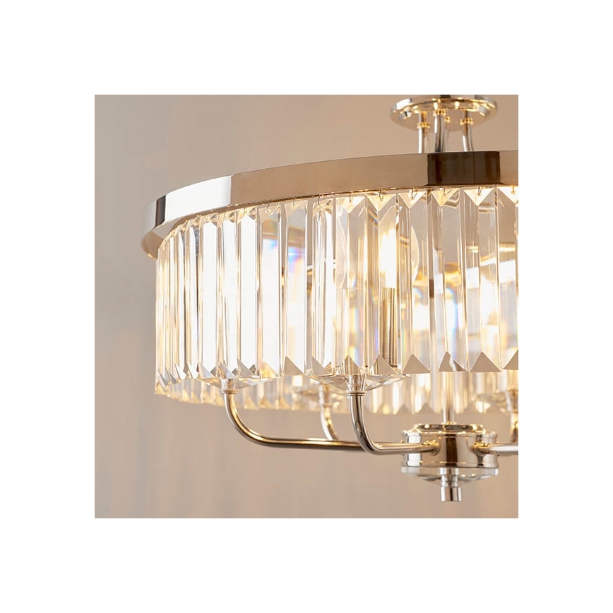 Endon 90263 - Lampadario a sospensione con catena CHESTERFIELD 6xE14/6W/230V Ø 55 cm cromo lucido