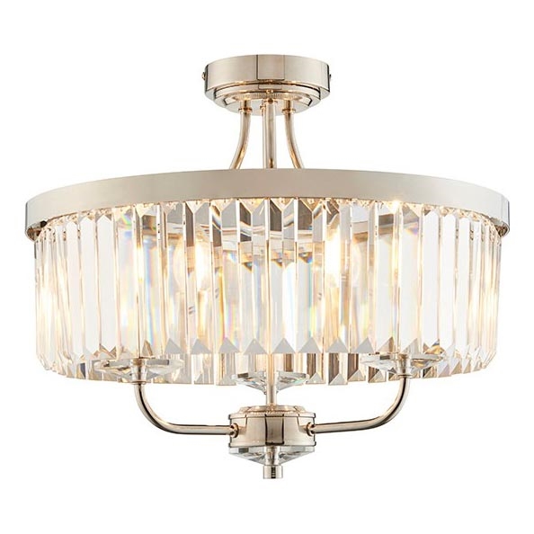 Endon 90264 - Plafoniera CHESTERFIELD 3xE14/6W/230V Ø 45 cm cromo lucido