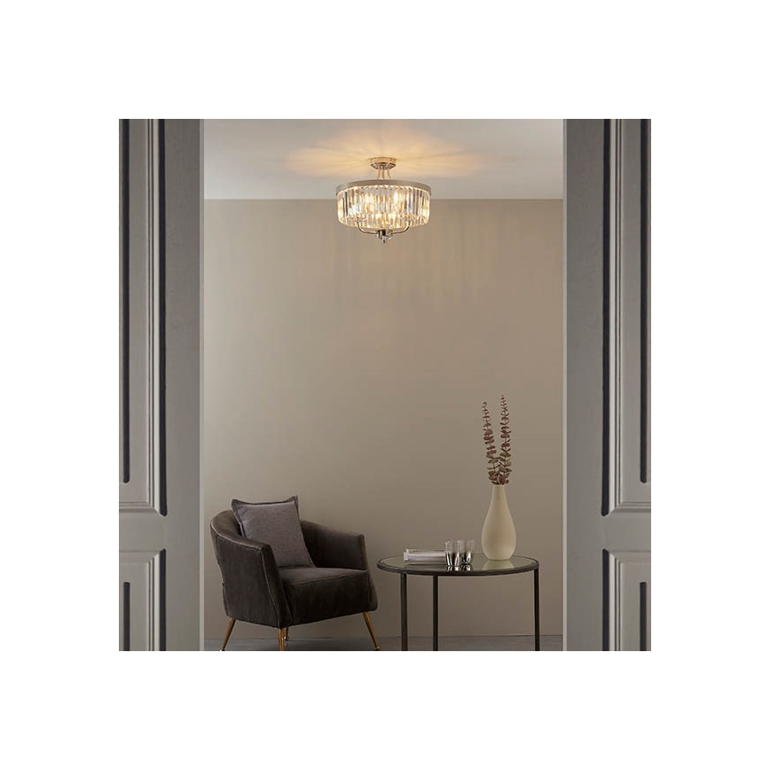 Endon 90264 - Plafoniera CHESTERFIELD 3xE14/6W/230V Ø 45 cm cromo lucido