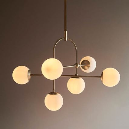 Endon 90842 - Lampadario a stelo 6xE14/7W/230V ottone/bianco