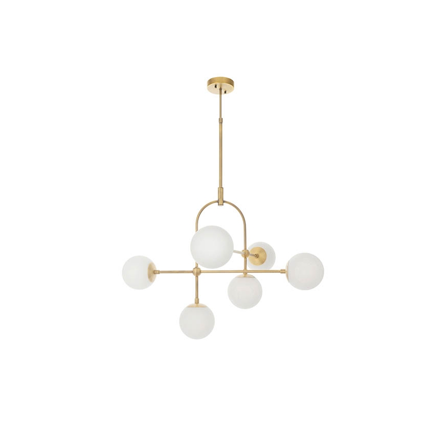 Endon 90842 - Lampadario a stelo 6xE14/7W/230V ottone/bianco