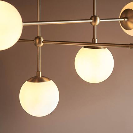 Endon 90842 - Lampadario a stelo 6xE14/7W/230V ottone/bianco