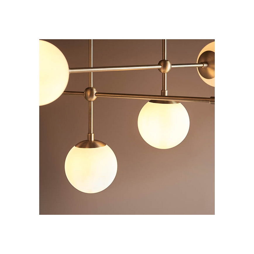 Endon 90842 - Lampadario a stelo 6xE14/7W/230V ottone/bianco