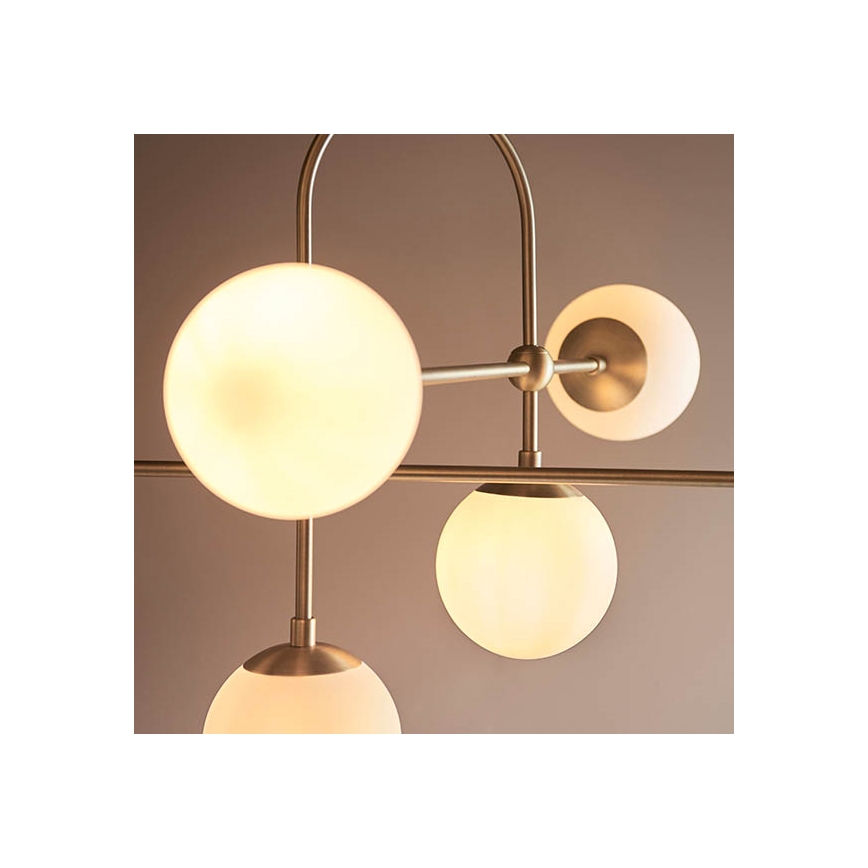 Endon 90842 - Lampadario a stelo 6xE14/7W/230V ottone/bianco