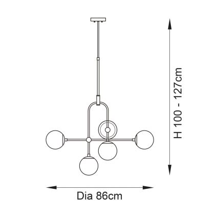 Endon 90842 - Lampadario a stelo 6xE14/7W/230V ottone/bianco
