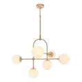 Endon 90842 - Lampadario su asta ONTARIO 6xE14/7W/230V ottone/bianco