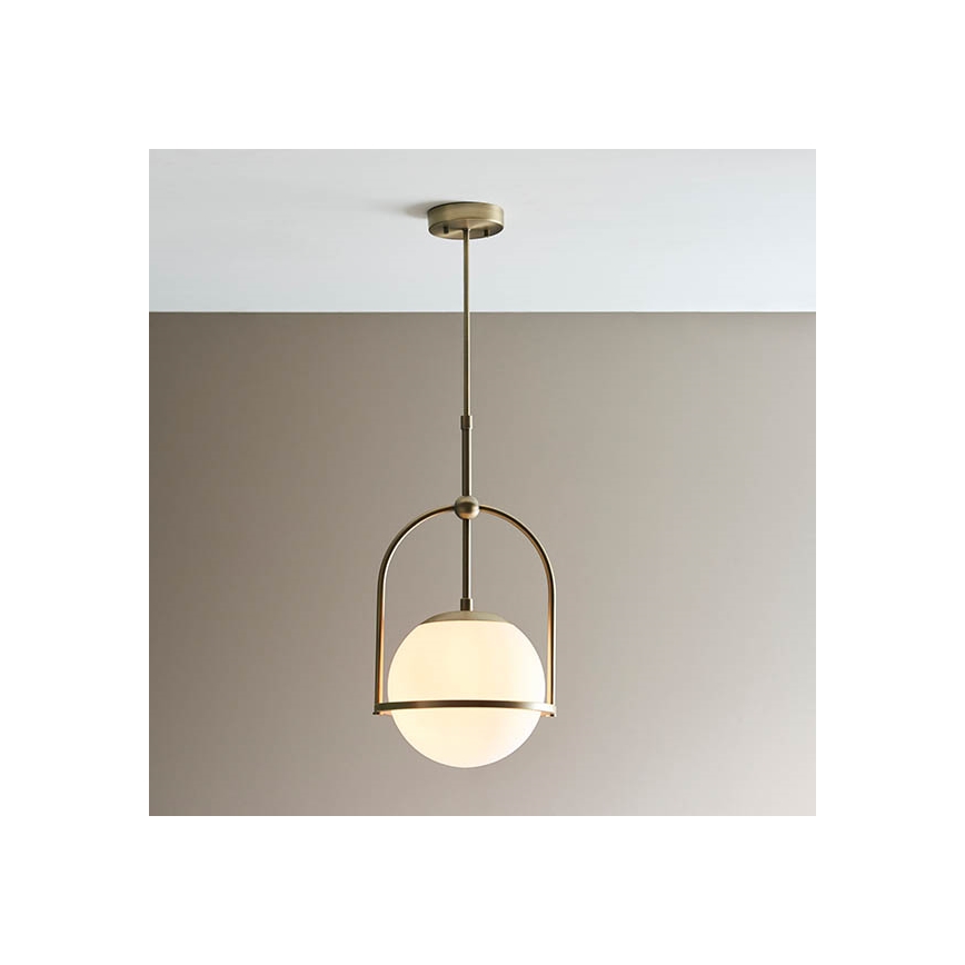 Endon 90844 - Lampadario su asta ONTARIO 1xE27/10W/230V ottone