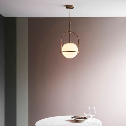 Endon 90844 - Lampadario su asta ONTARIO 1xE27/10W/230V ottone