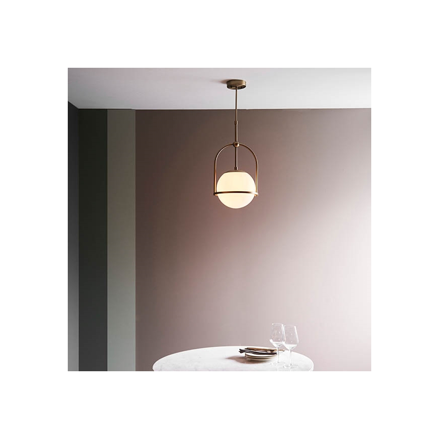 Endon 90844 - Lampadario su asta ONTARIO 1xE27/10W/230V ottone