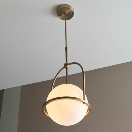 Endon 90844 - Lampadario su asta ONTARIO 1xE27/10W/230V ottone