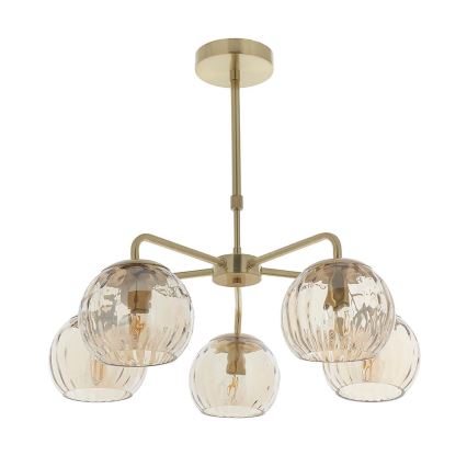 Endon 91969 - Lampadario a stelo DIMPLE 5xE14/7W/230V dorato