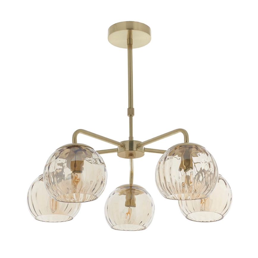 Endon 91969 - Lampadario a stelo DIMPLE 5xE14/7W/230V dorato