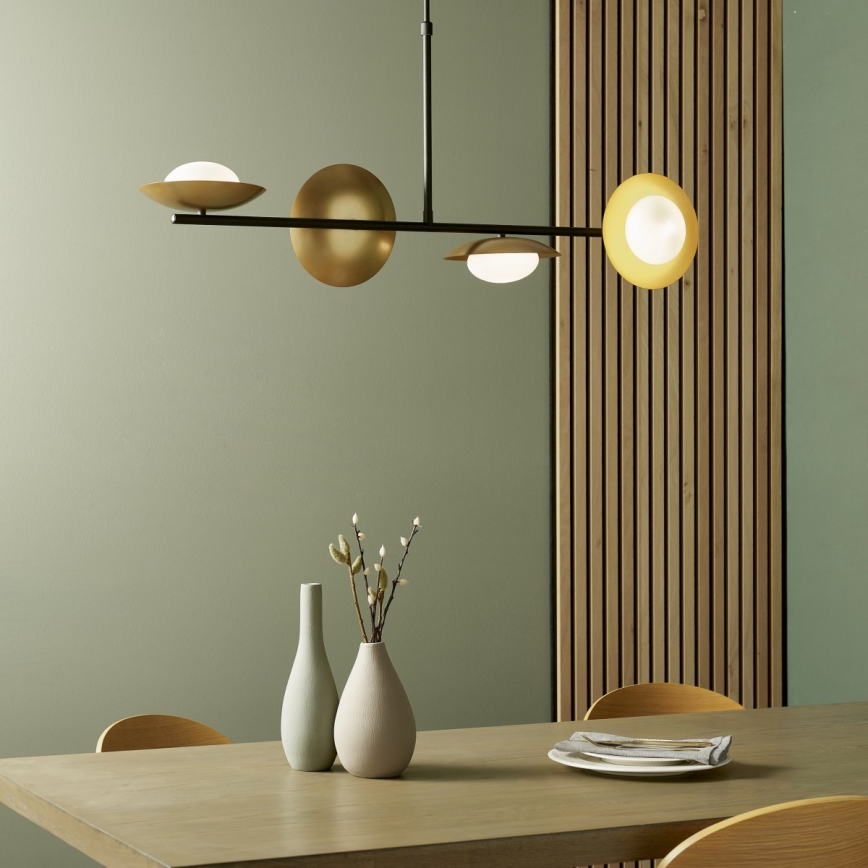 Endon 92036 - Lampadario a sospensione RUFFLE su cavo 4xG9/3W/230V ottone/nero
