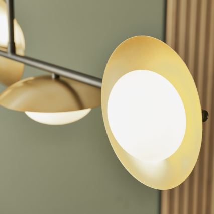 Endon 92036 - Lampadario a sospensione RUFFLE su cavo 4xG9/3W/230V ottone/nero