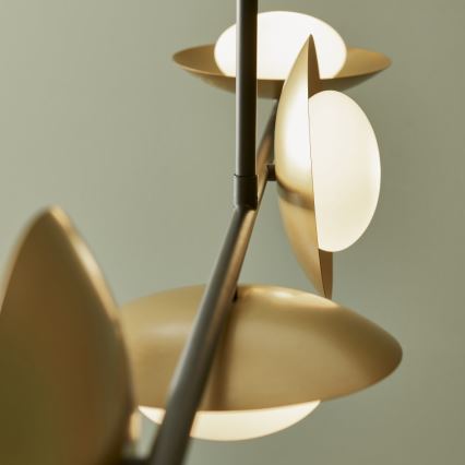 Endon 92036 - Lampadario a sospensione RUFFLE su cavo 4xG9/3W/230V ottone/nero