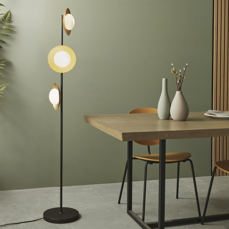 Endon 92039 - Lampada con piedistallo RUFFLE 3xG9/3W/230V nero/oro