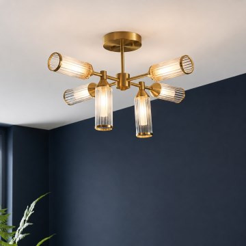 Endon 92213 - Lampadario su asta TOUR 6xG9/3W/230V ottone
