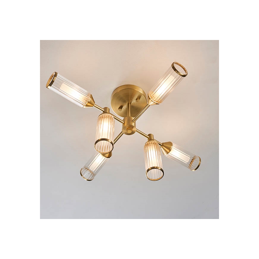 Endon 92213 - Lampadario su asta TOUR 6xG9/3W/230V ottone