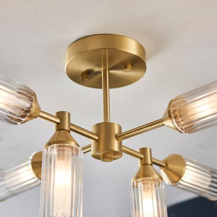 Endon 92213 - Lampadario su asta TOUR 6xG9/3W/230V ottone